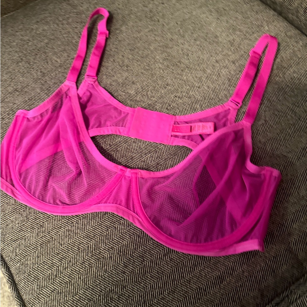 HOT Pink Sheer Skims Bra